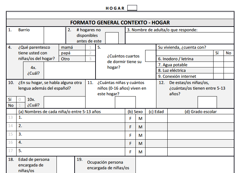 Gar Formato Formato para captura de datos (contexto de hogares) - ÁBACOenRed