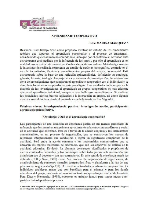 portada_Aprendizaje cooperativo – Márquez L.M., 1999